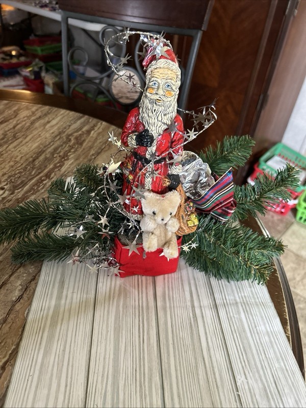 Handmade  Santa Centerpiece