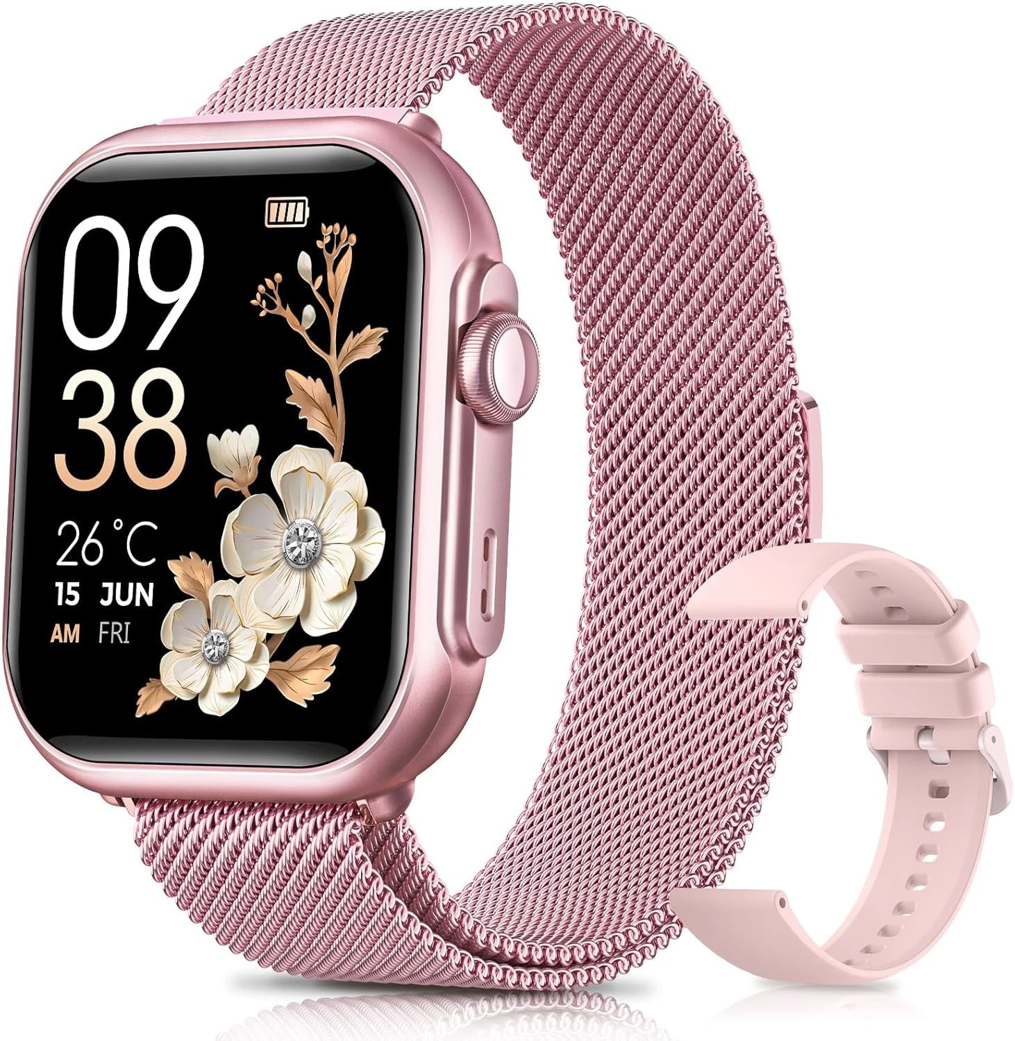 Smart Watch Ladies Women with Phone Function Wristwatch for iOS Android Outdoor