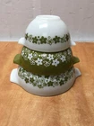 Vintage Pyrex Spring Blossom Cinderella Set Of 3 Mixing Bowls 441, 442, 443