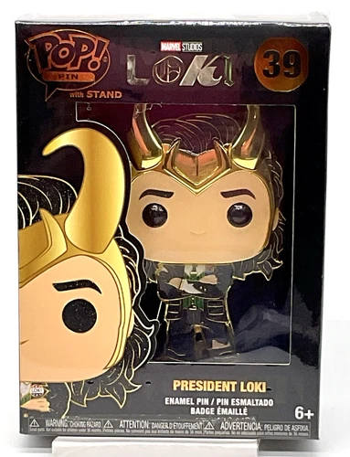 President Loki Funko Pop Pin #39 Marvel Studios Loki Enamel Pin with Stand 2023