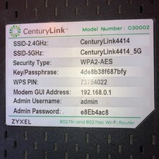 Router ZYXEL C3000Z 5GHz DSL Modem Wireless