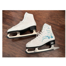 American Athletic Women's Figure Ice Skates White Blue Size 9