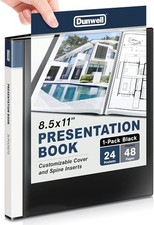 Presentation Binder 24-Pocket, 8.5x11 Portfolio Book, Black