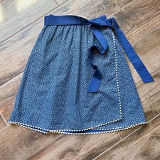 Vintage 70s Prairie Cottagecore Reversible Floral Rick Rack Wrap Skirt, Blue, S