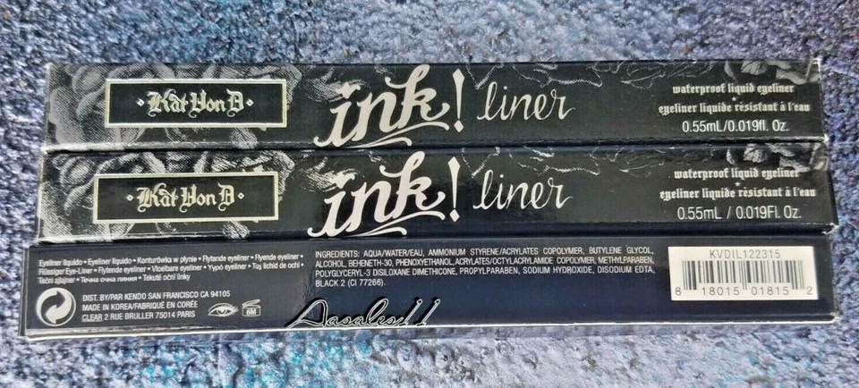 1 KAT VON D Ink Liner Waterproof Liquid Eye Liner ~ Full Size ~ TROOPER BLACK - Image 3 of 3