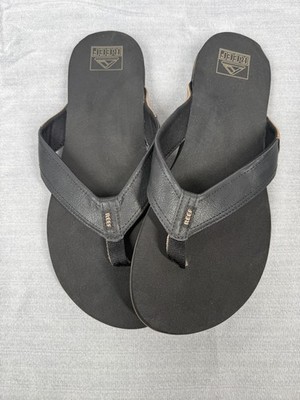Reef Newport Men s Flip Flop Sandals Black Comfort Beach Size 13