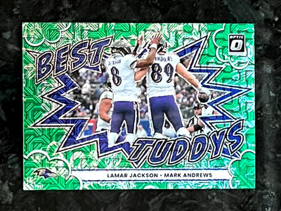 2025 Donruss Optic BEST TUDDYS 20/24 Lamar Jackson Mark Andrews Green Prizm #15