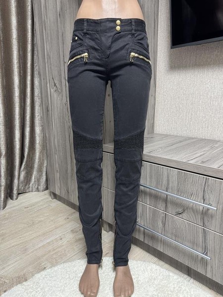 Damen Balmain Hose schwarz Baumwolle 36 / S / 44