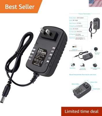 Versatile 15V 2A AC to DC Power Supply Adapter - 100-240V Input, 30W Output