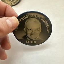 Eisenhower, Nixon 2.5" / "Ike Nixon peace, progress, prosperity, Flasher Button 