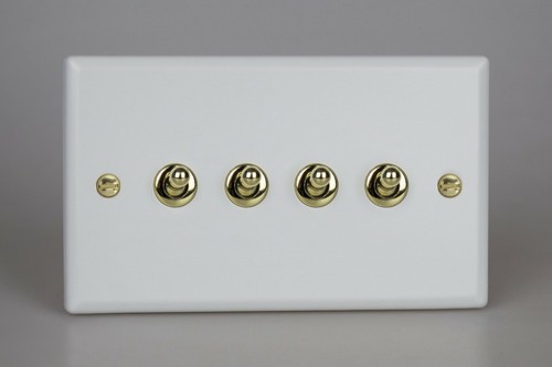 Varilight Screwless Primed Black With Brass Light Switches & Sockets Range - Picture 15 of 36