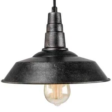 LNC Barnyard III 1-Light Rustic Black Barn Light Dining Kitchen Island Pendant