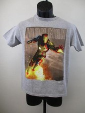 New-Minor-Flaw Marvel Comics Iron man Youth Size M Medium 10/12 Gray Shirt