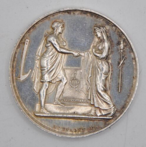 Médaille argent (silver) - médaille mariage poids=18 gr poinçon abeille MONTAGNY - Afbeelding 1 van 2