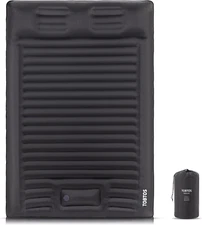 Double Camping Sleeping Pad 6 Inch Thick Inflatable Mat with Pillow Foot Pump