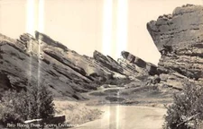 Colorado postcard RPPC Sanborn photo P-936 Red Rocks park entrance