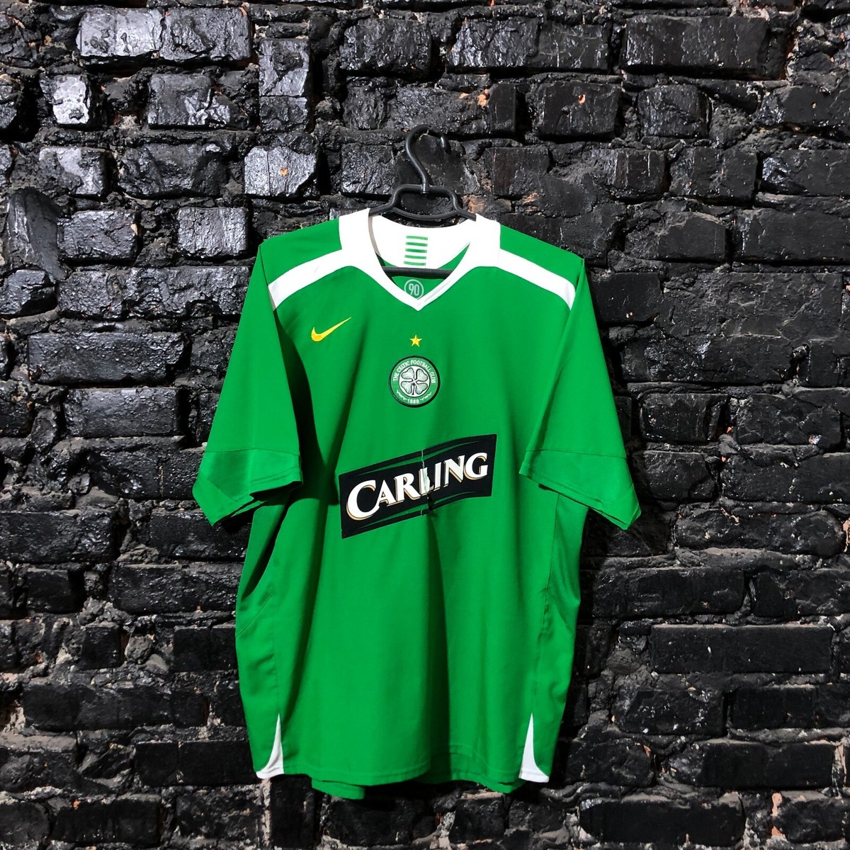 Celtic Jersey Away football shirt 2005 - 2006 Green Nike Polyester