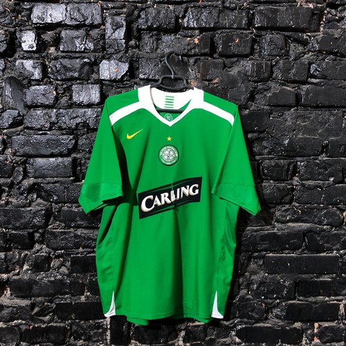 Celtic Jersey Away football shirt 2005 - 2006 Green Nike Polyester Mens Size L