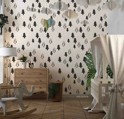 3D Pine Tree Vector Wallpaper Wall Mural Removable Self-adhesive 56