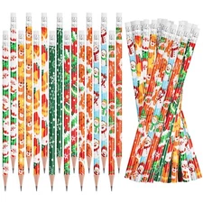 Christmas Pencils with Eraser, 48pcs Xmas Themed Pencil with Santa Claus, Elk...