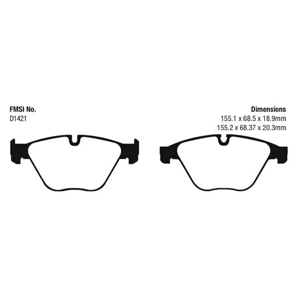 Pastillas de freno delanteras de repuesto EBC UD1421 Ultimax2 para Chevy Impala 2014-2019 Foto 3 de 4