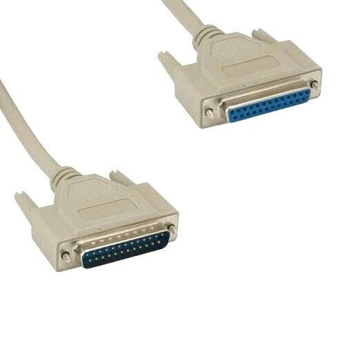 6-25ft DB25 Serial Printer Modem Extension Cable Cord 28AWG Male Female MF RS232 - Image 2 of 2
