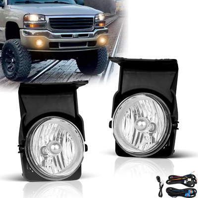 Fog Lights for 2003-2006 GMC Sierra 1500 2500 3500 Replacement with Wire&Switch