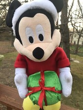 DISNEY MICKEY MOUSE 22  PLUSH CHRISTMAS GREETER W/PRESENT GEMMY IND.