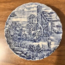 Wood & Sons The Post House Ironstone Saucer 5.5” – Blue English Transferware