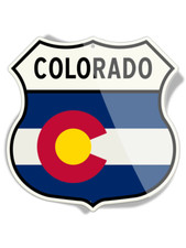 State Flag of Colorado - Shield Shape - Aluminum Sign - Made in the USA