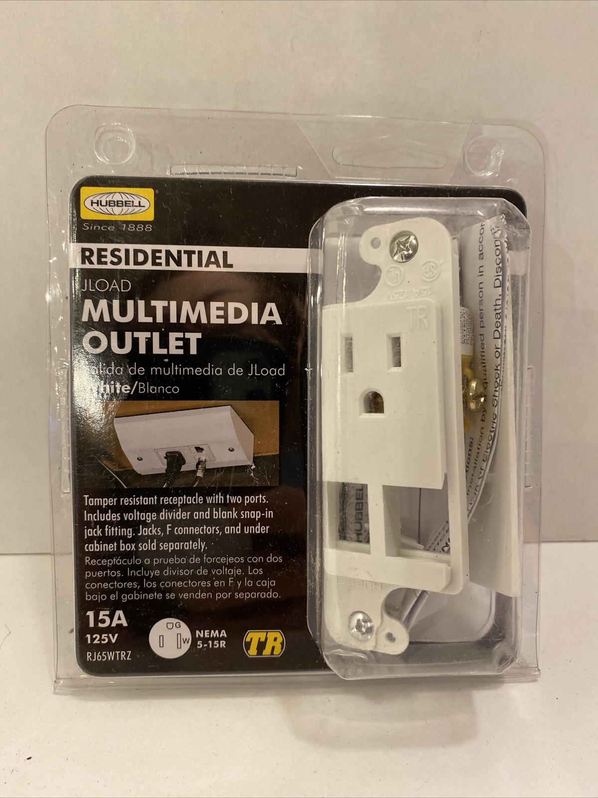 NEW Hubbell RJ65WTRZ Trade Select JLoad Tamper Resistant Multimedia
