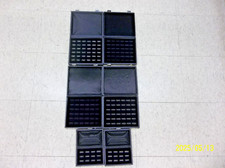 Lot of 6 Empty assorted black Jewelry ring storage / display cases used