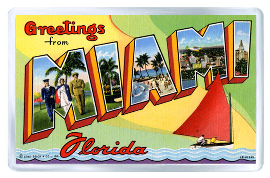 Greetings From Miami Florida Fridge Magnetic Souvenir Magnetic Refrigerator- Greetings From Miami Florida Fridge Magnetic Souvenir Magnetic Refrigerator-
