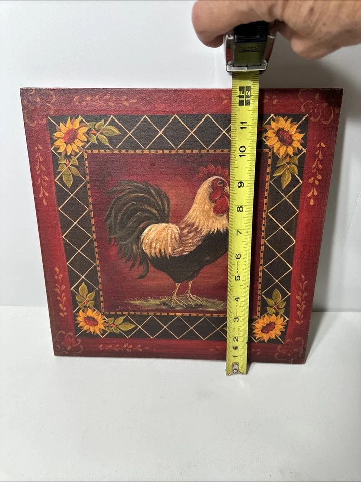 Rooster Canvas Wall Art Farmhouse Vintage Style 12inx12in, Felt Backing NICE - Image 4 of 4