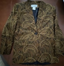 New Jones New York 100 Silk Blazer Paisley Size 6