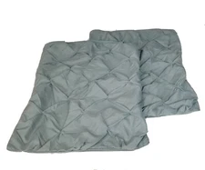 Pastel Teal Spa Blue Pinch Pleat Comforter Pillow Cases Set Full Queen