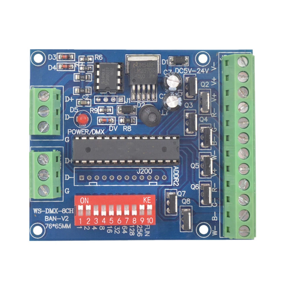 Decoder DMX512 8 CH Channel RGBW Controller LED Stage Lighting CMOS Output - Image 3 of 4