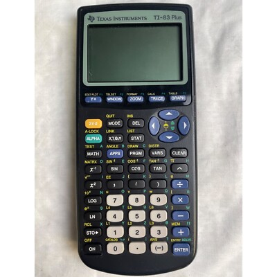 Texas Instrument TI-83 Plus with Graphing and Cover Works! 7x3'' SKU 3283
