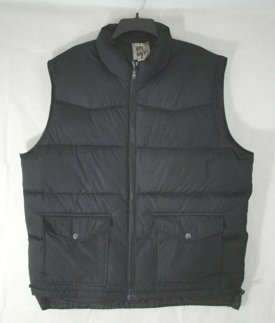Old Navy Mens XL Vest Black Down Puffer Front Snap Pockets Zippered eBay