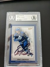 2005-06 BEEHIVE BLUE #85 ERIC LINDROS Signed HOCKEY Card Beckett NHL HOF AUTO