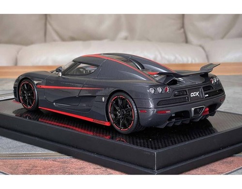 VMB Models Koenigsegg CCX Black Carbon Red Stripe 1/18. VMBCCX-705801 - Picture 2 of 15