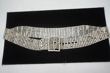 VINTAGE RHINESTONE BELT WITH BUCKLE 31 in XS SMALL SPARKLING JEWELRY PLEASE READ