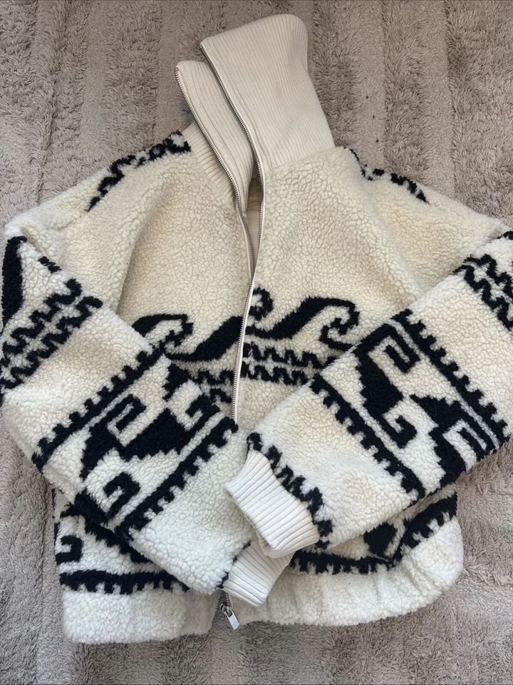 Anthropologie Greylin - Chaqueta polar - Mediana - Blanco y negro - Nueva $163 Foto 3 de 4