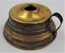 Small Antique Hand Lamp Made of Brass and Tin No, 1 Collar with Ornate Handle