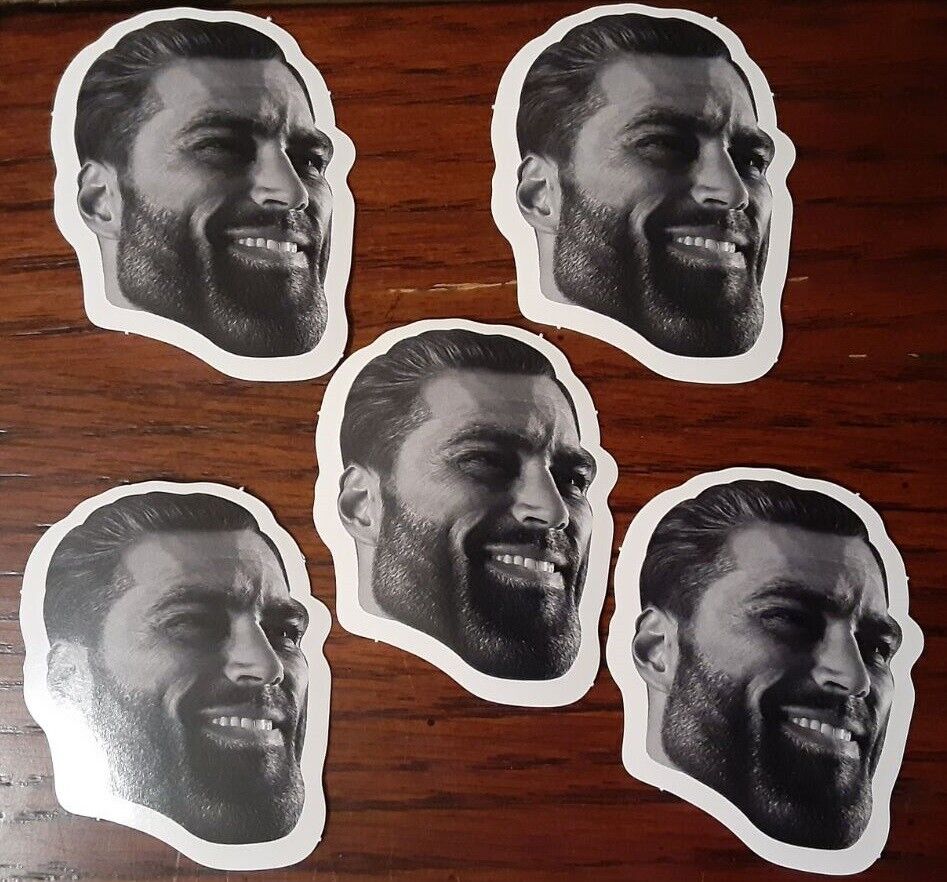 Gigachad STICKERS Giga Chad 2x2.5 Inches LOT Pack of 5 