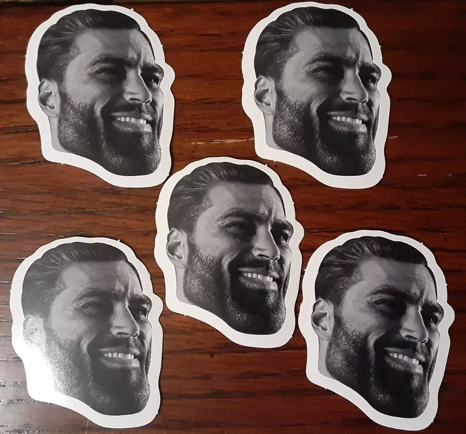 Giga Chad Meme Sticker for Sale by Rhynes02