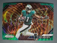 2023 Panini Prizm A.J. Brown Green Wave Fireworks Philadelphia Eagles #F-23