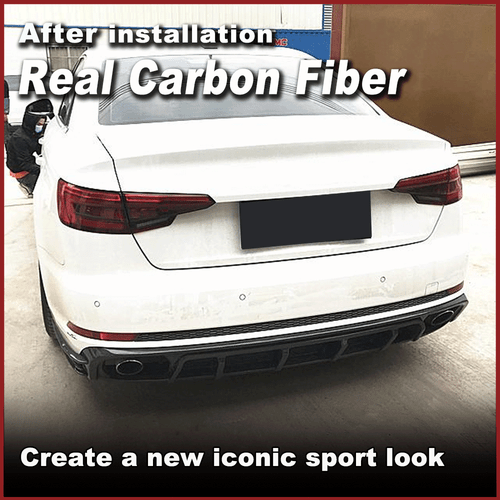 Passt für Audi A4 B9 S4 2017-2018 Diffusor Heckschürze Heckdiffusor Mit Splitter - Picture 2 of 12