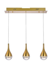 Pendant Chandelier Light Fixture For Kitchen Island Dining Room Satin Gold 24"