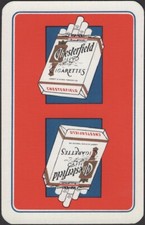 Carte da gioco carta singola vecchia scatola sigarette CHESTERFIELD TABACCO PUBBLICITÀ B